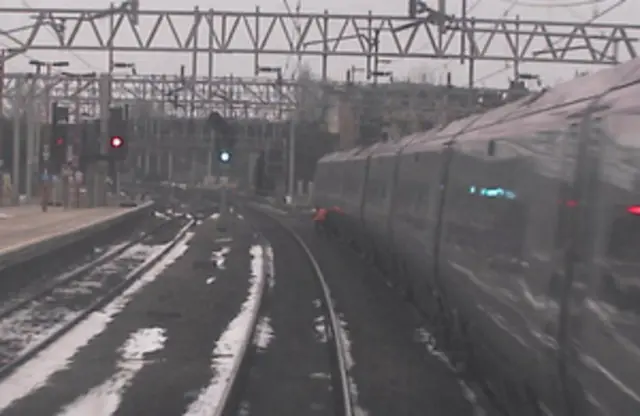 CCTV showing driver of train