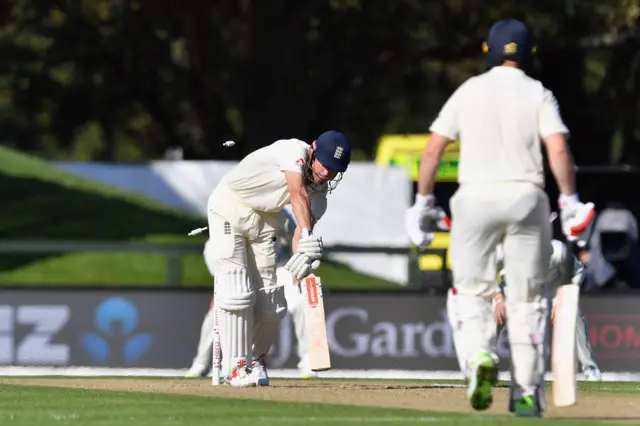 Alastair Cook is bowled