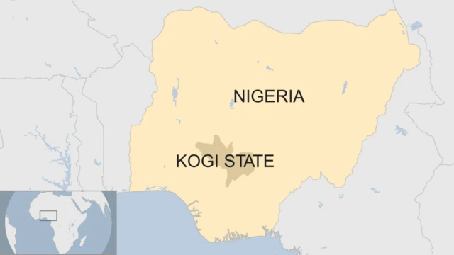 A map showing the location of Kogi state within Nigeria