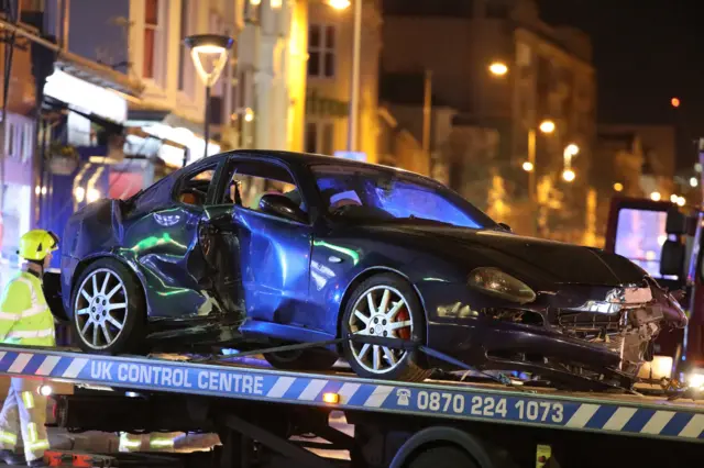 Maserati crashes in Hove