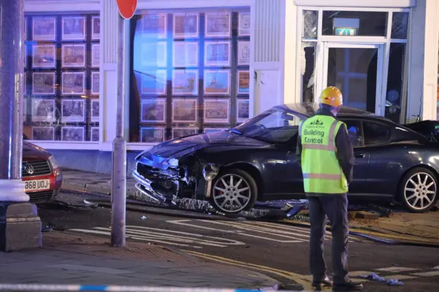 Maserati crash in Hove