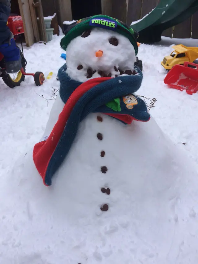 Snowman in Chwilog