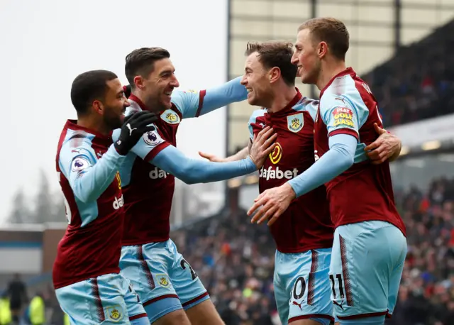 Burnley players celebrate
