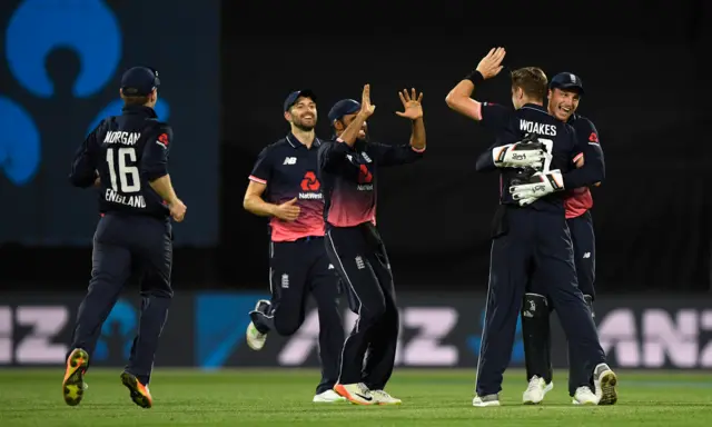 England players celebrate