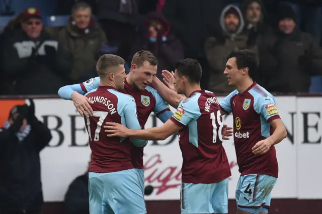 Burnley players celebrate