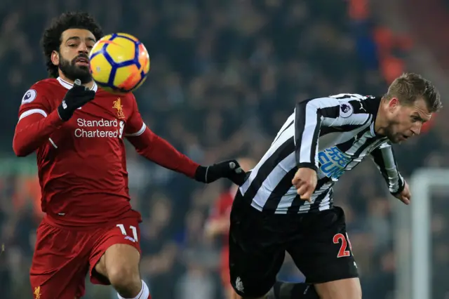 Mo Salah racing away