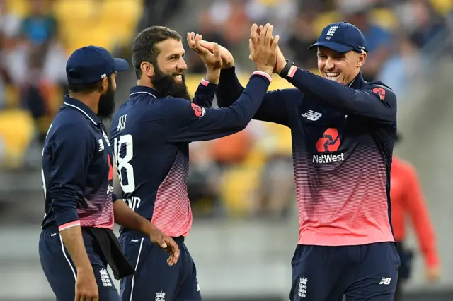 Moeen Ali celebrates