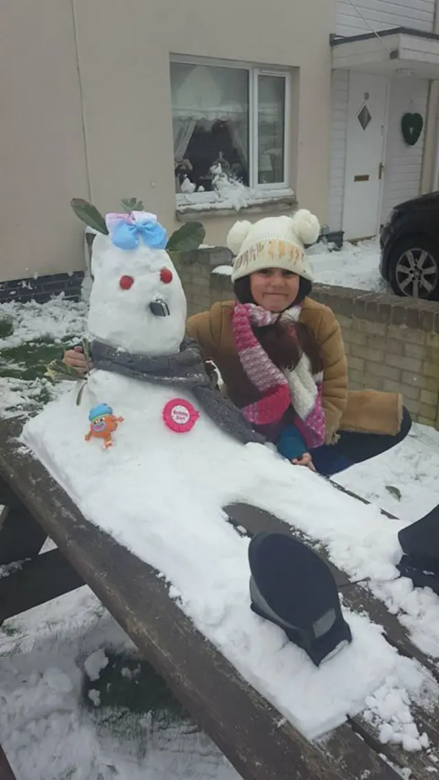 Snowman + child