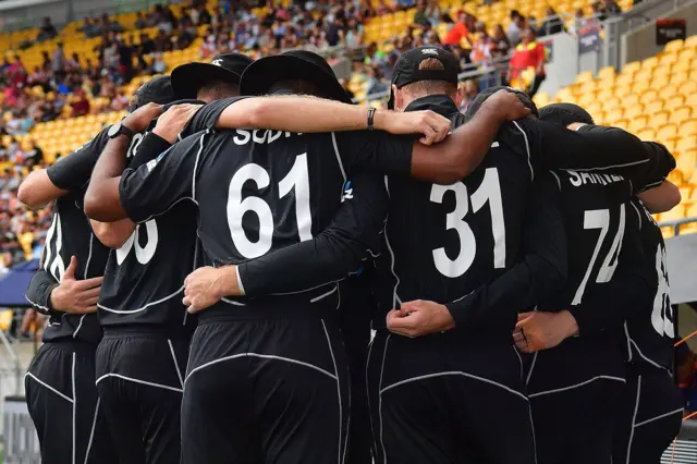 New Zealand in a huddle