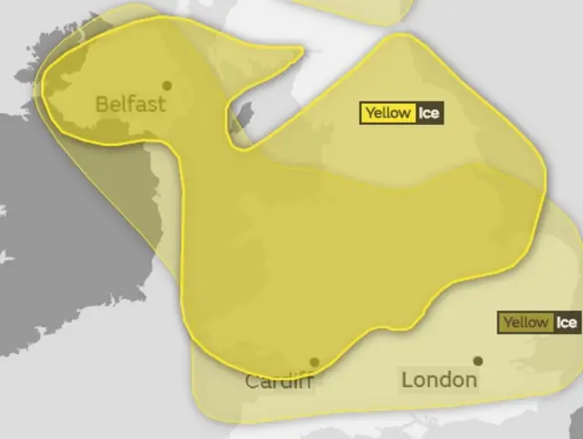 A weather warning map for Wales