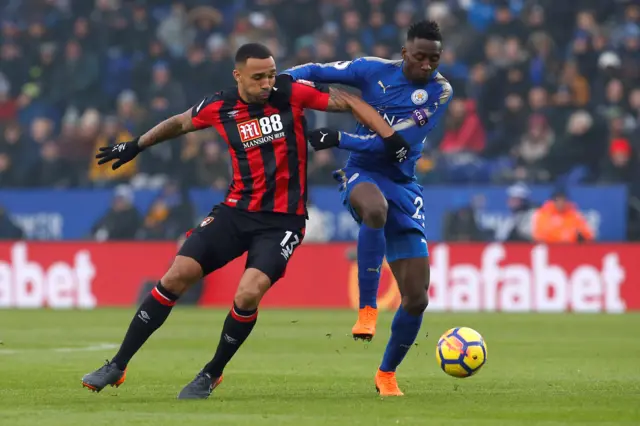 Leicester City's Wilfred Ndidi and Bournemouth's Callum Wilson