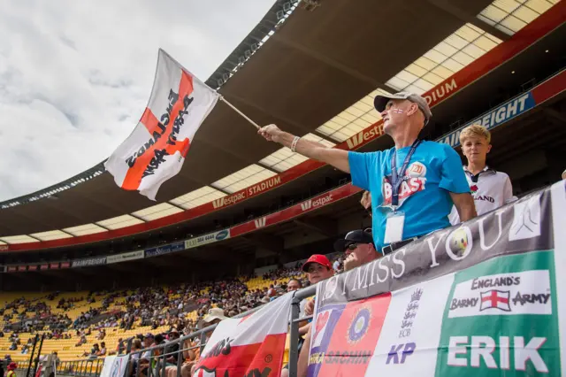 An England fan in Wellington