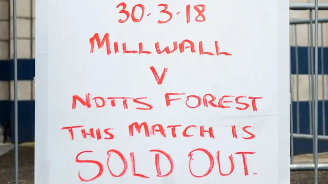 Millwall vs Forest sold out