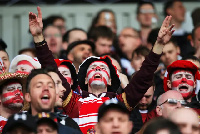 Wigan fans at St Helens