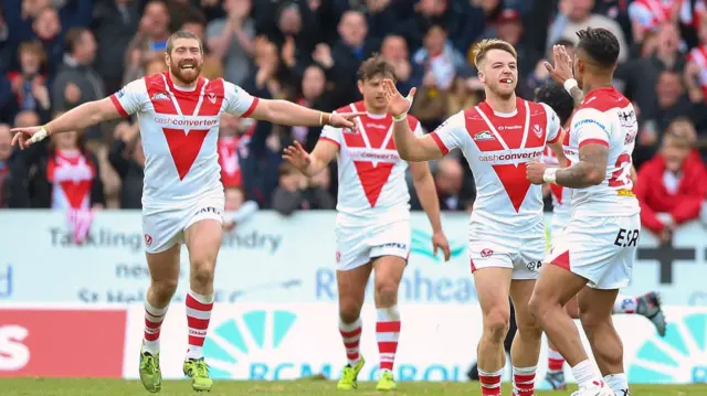 St Helens celebrate