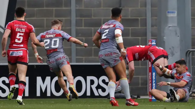 Jake Bibby scores for Salford