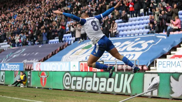 James Vaughan celebrates