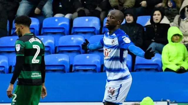 Sone Aluko celebrates his goal against QPR