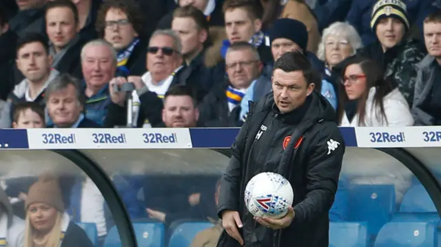 Manager Paul Heckingbottom watches from the sidelines as Leeds beat Bolton 2-1