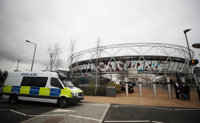 Police van at London Stadium