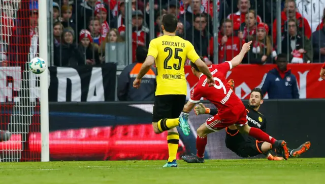 Robert Lewandowski scores for Bayern Munich