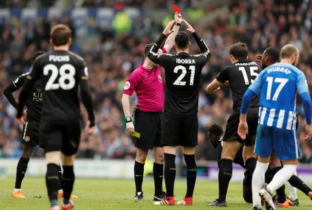 Wilfred Ndidi red card