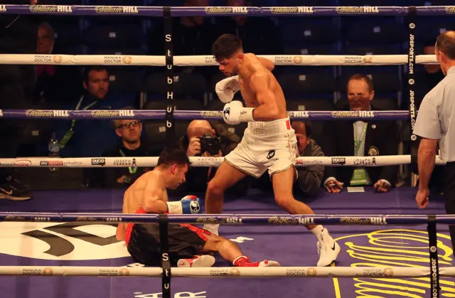 Joe Cordina floors his opponent