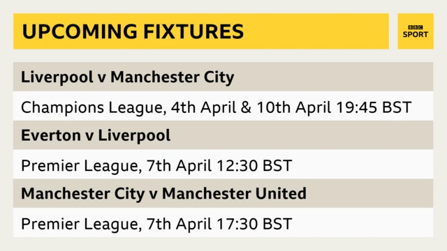 Upcoming fixtures graphic