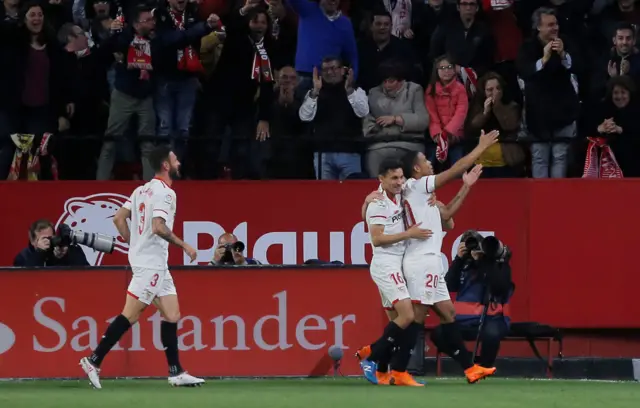 Luis Muriel celebrates