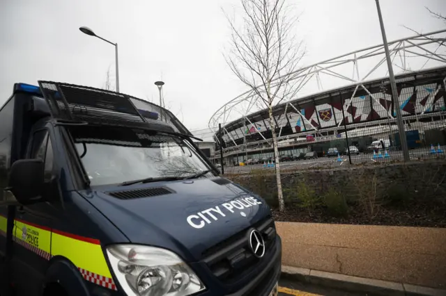 Police van at London Stadium