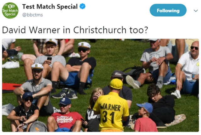 A fan dressed as David Warner