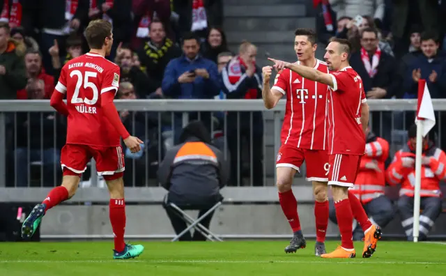 Robert Lewandowski scores for Bayern Munich