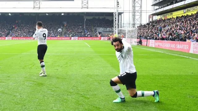 Mo Salah celebrates