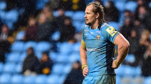 London Irish's Arno Botha looks dejected