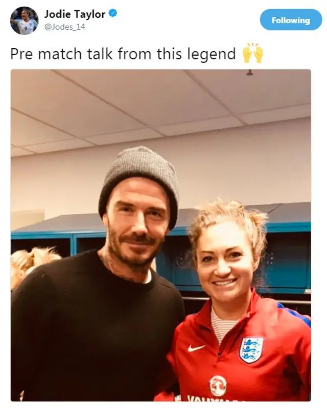 David Beckham and Jodie Taylor