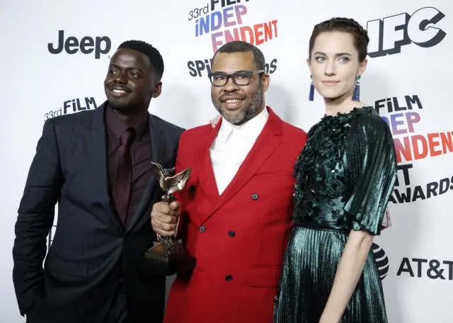 Get Out's Daniel Kaluuya, Jordan Peele and Allison Williams