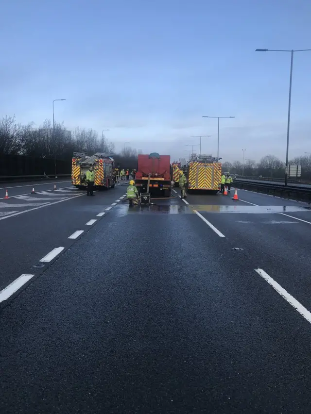 Scene of lorry fire