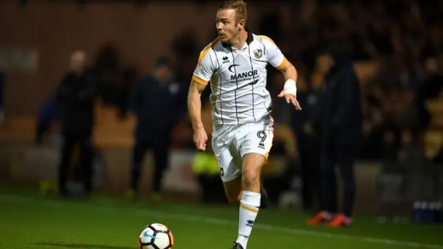 Tom Pope in action for Port Vale this season