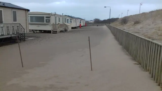 Sand at caravan park