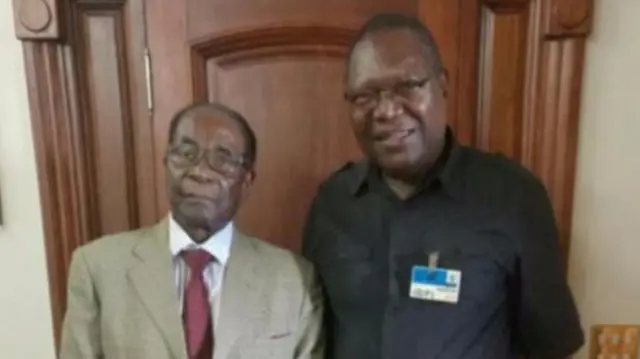 Robert Mugabe and Brig Ambrose Mitinhiric