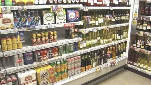 Alcohol in shop