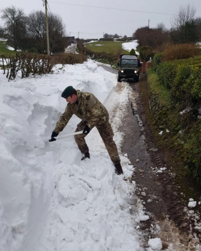 Royal Marine in snow