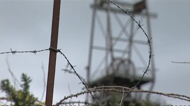 Barbed wire at South Crofty