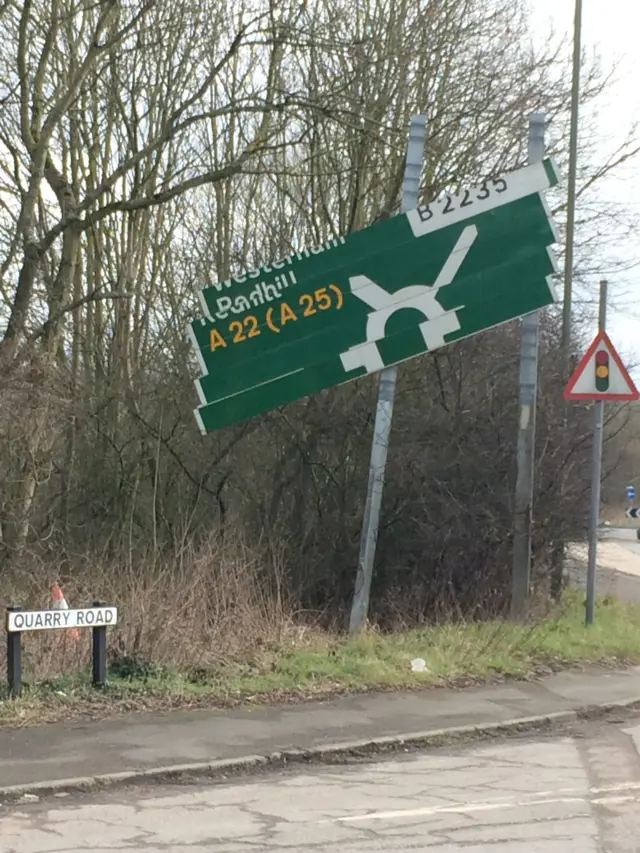 Motorway sign