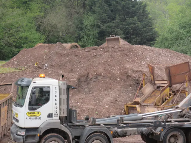 Pile of asbestos contaminated waste in Torquay