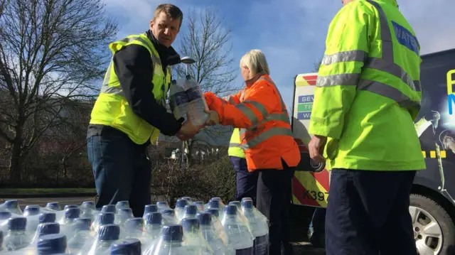 Water being handed out