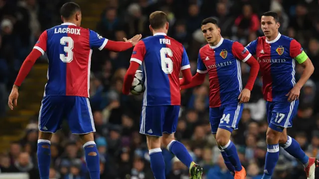 Norwegian midfielder Mohamed Elyounoussi celebrates