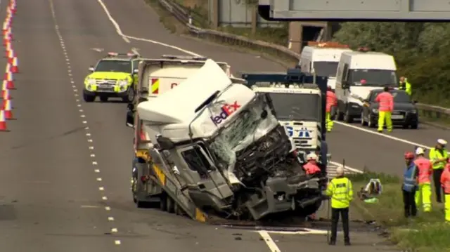 Scene of crash on m1