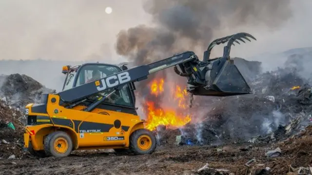 JCB and fire