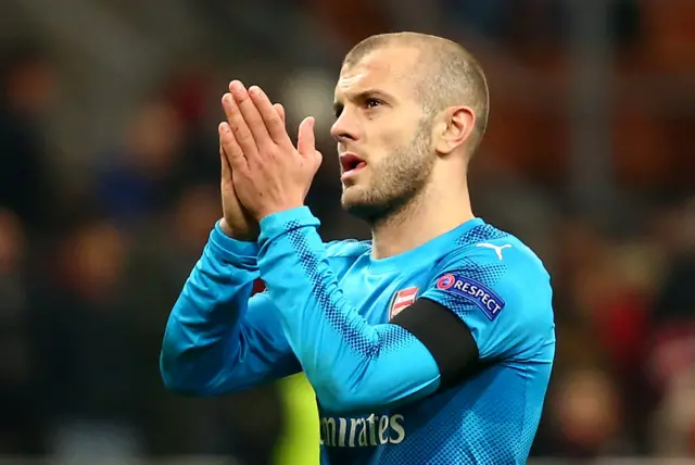 Jack Wilshere celebrates after the match